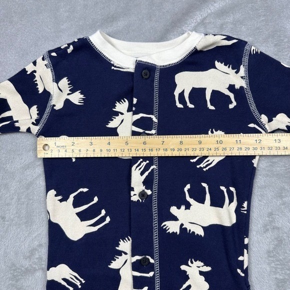 Lazy One‎ Kids Blue Moose Flapjacks Pajamas One Piece Size 8 Sleepwear - Picture 6 of 13